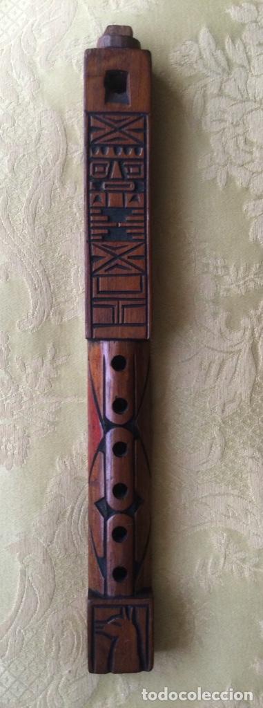 Instrumentos musicales: FLAUTA PERUANA, TALLADA A MANO, PER&Uacute;, 33 CM - Foto 4