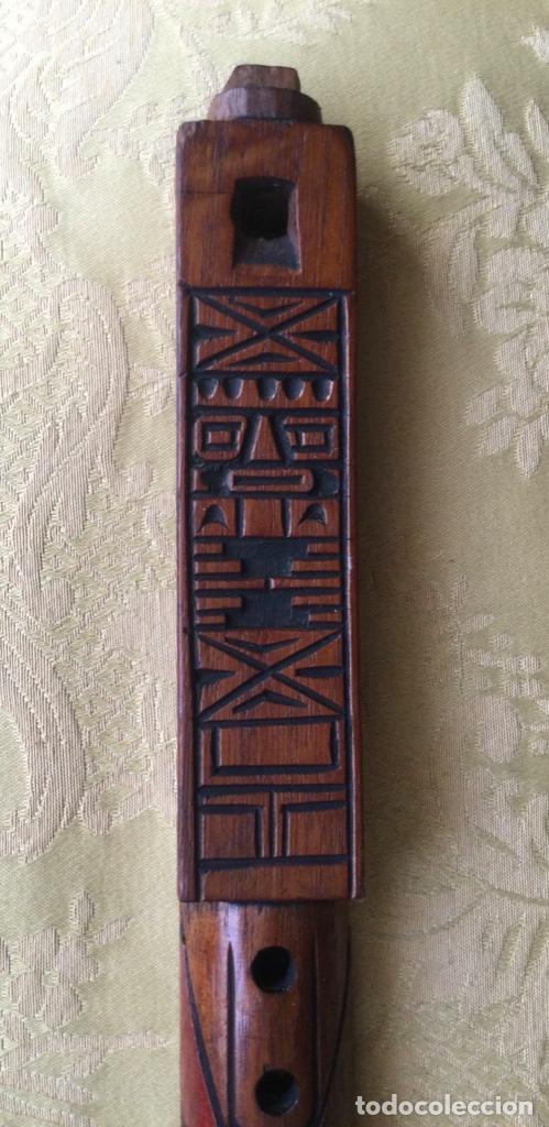 Instrumentos musicales: FLAUTA PERUANA, TALLADA A MANO, PER&Uacute;, 33 CM - Foto 5