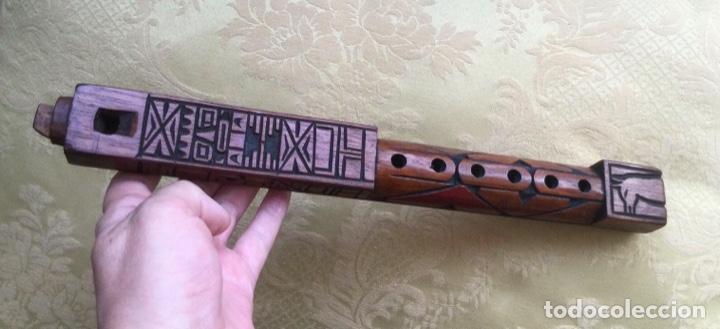 Instrumentos musicales: FLAUTA PERUANA, TALLADA A MANO, PER&Uacute;, 33 CM - Foto 2