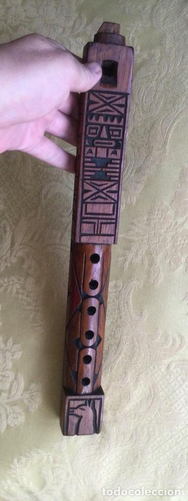 Instrumentos musicales: FLAUTA PERUANA, TALLADA A MANO, PER&Uacute;, 33 CM - Foto 12