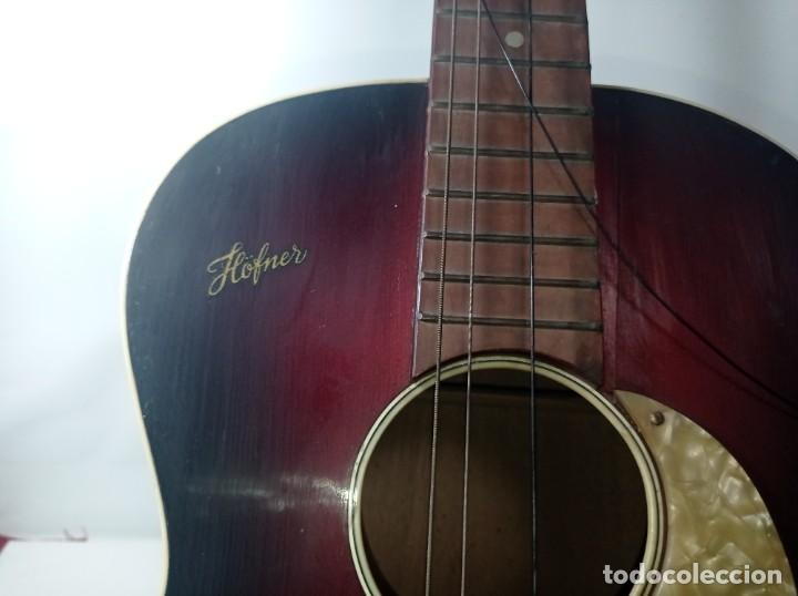 Instrumentos musicales: Guitarra antigua Parlor Hofner 520 model 1950/60. El primer modelo que construyó pieza difícil - Foto 3 - 299268933