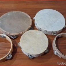 Instrumentos musicales: LOTE DE 5 ANTIGUAS PANDERETAS ESPAÑOLAS. Lote 311120303