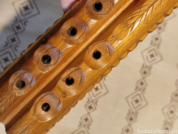 Instrumentos musicales: Flauta doble artesanal de madera tallada - Foto 9