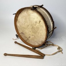 Instrumentos musicales: ANTIGUO TAMBOR INFANTIL CON PARCHES DE PIEL – AÑOS 50
