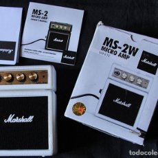 Instrumentos musicales: MARSHALL MS-2W MICRO AMP - MINI AMPLIFICADOR PARA GUITARRA BLANCO -. Lote 400977099