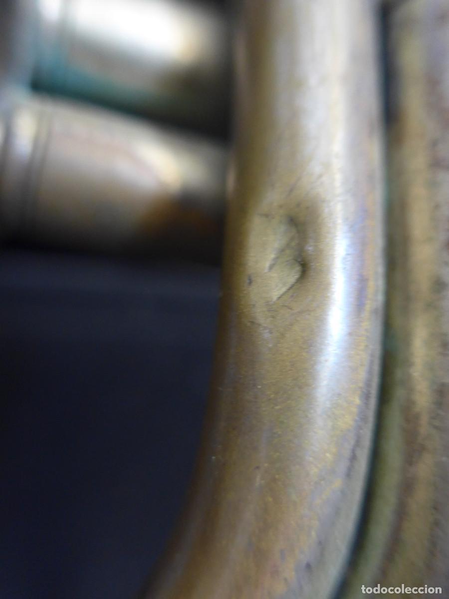 Instrumentos musicales: ANTIGUA CORNETA HONSUY DE DOBLE PISTON - Foto 6