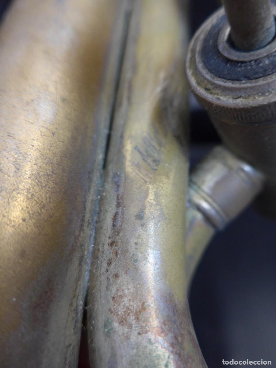 Instrumentos musicales: ANTIGUA CORNETA HONSUY DE DOBLE PISTON - Foto 7