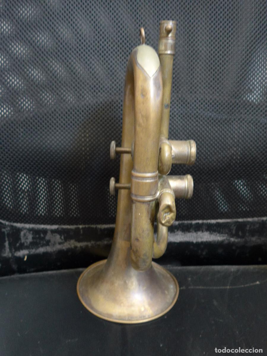 Instrumentos musicales: ANTIGUA CORNETA HONSUY DE DOBLE PISTON - Foto 8
