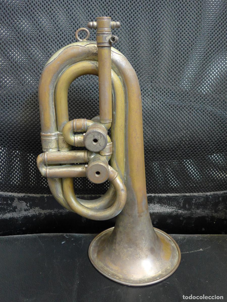 Instrumentos musicales: ANTIGUA CORNETA HONSUY DE DOBLE PISTON - Foto 7