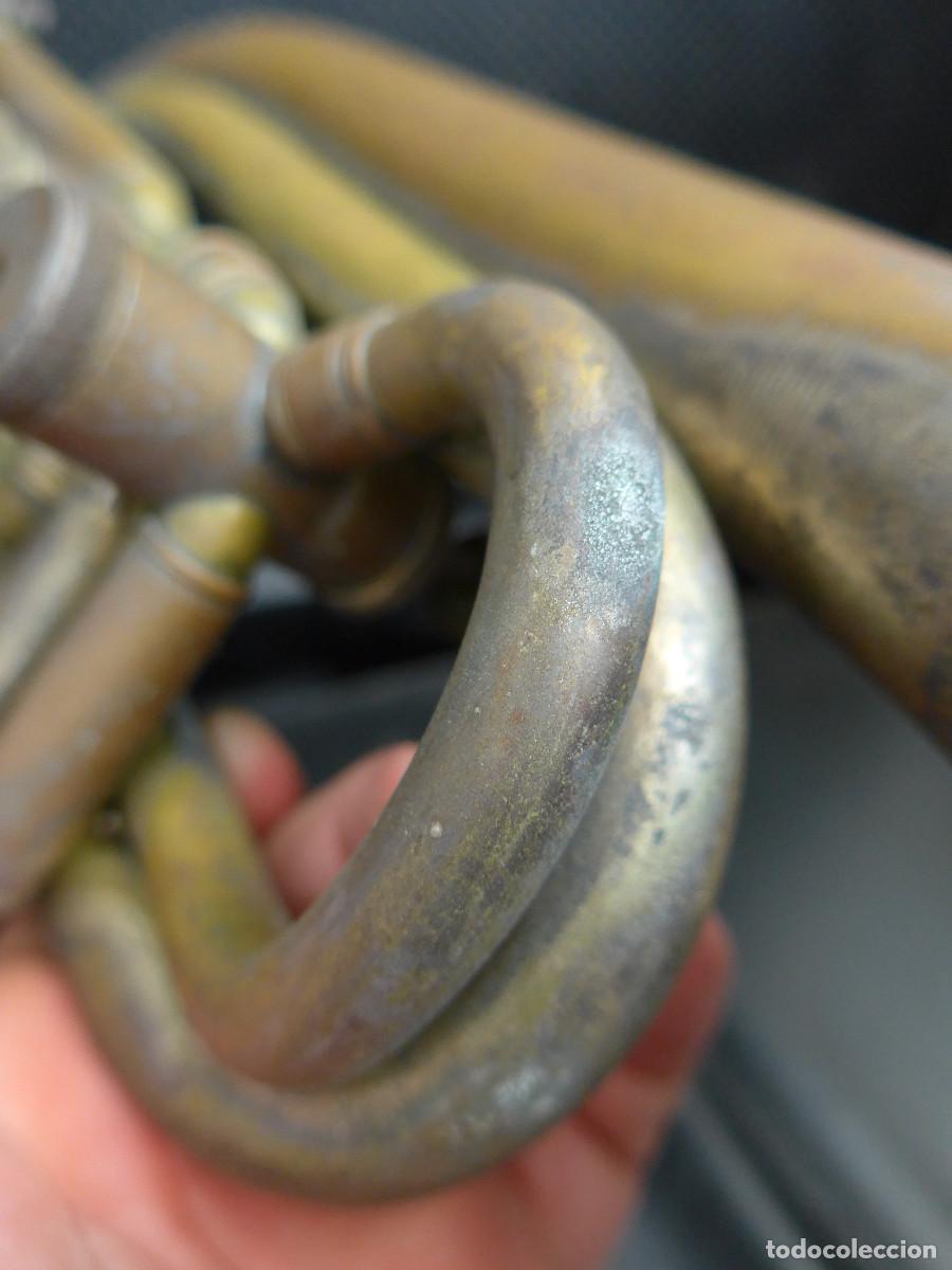 Instrumentos musicales: ANTIGUA CORNETA HONSUY DE DOBLE PISTON - Foto 8