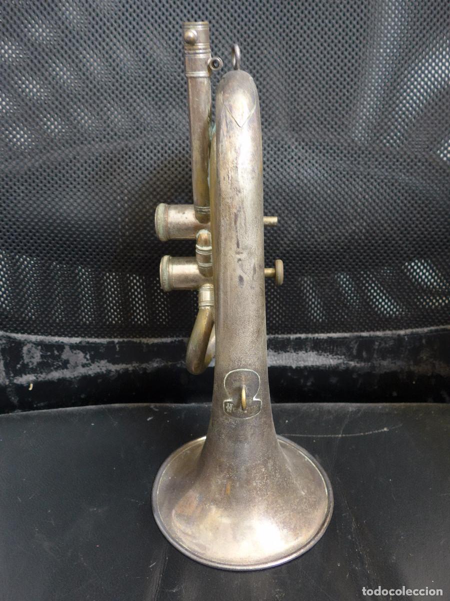 Instrumentos musicales: ANTIGUA CORNETA HONSUY DE DOBLE PISTON - Foto 8