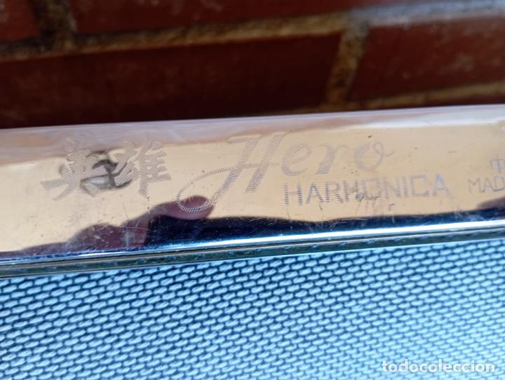 Instrumentos musicales: HERO - ANTIGUA HARMONICA PLATEADA DE 48 AGUJEROS. - Foto 2