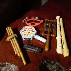 Instrumentos musicales: LOTE DE 7 INSTRUMENTOS DE MUSICA, 3 FLAUTAS (CAÑAS, HOHNER, AULOS) ARMONICA GOLDENCUP, PANDERETAS