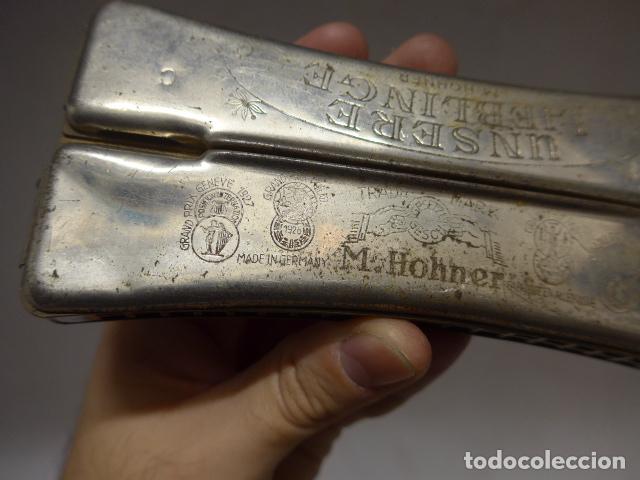 Instrumentos musicales: Antigua harmonica doble marca M. Hohner, a identificar. - Foto 2