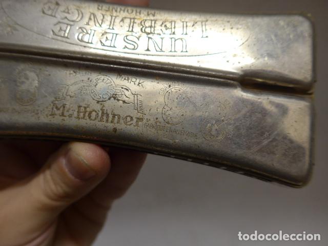 Instrumentos musicales: Antigua harmonica doble marca M. Hohner, a identificar. - Foto 3