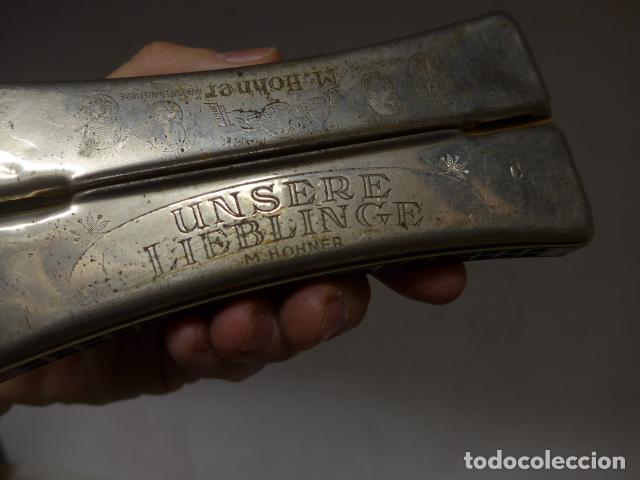 Instrumentos musicales: Antigua harmonica doble marca M. Hohner, a identificar. - Foto 5
