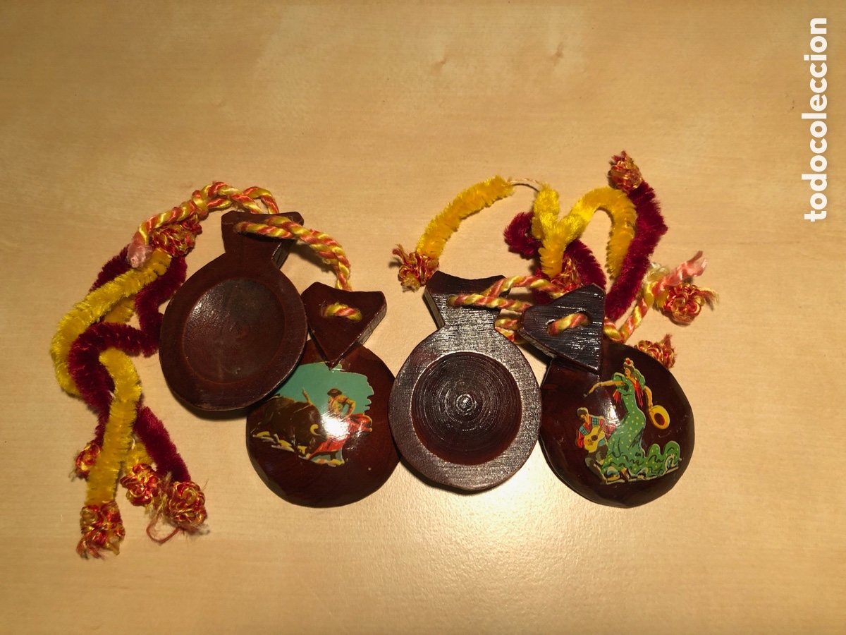 Instrumentos musicales: Casta&ntilde;uelas a&ntilde;os 60 con cord&oacute;n original - Foto 3