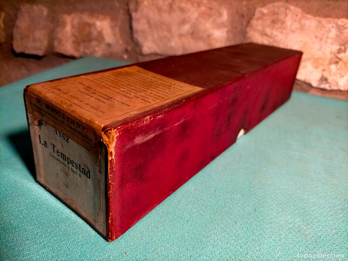 Instrumentos musicales: Rollo de pianola antiguo con caja La Tempestad Chapi 1162 - Foto 2