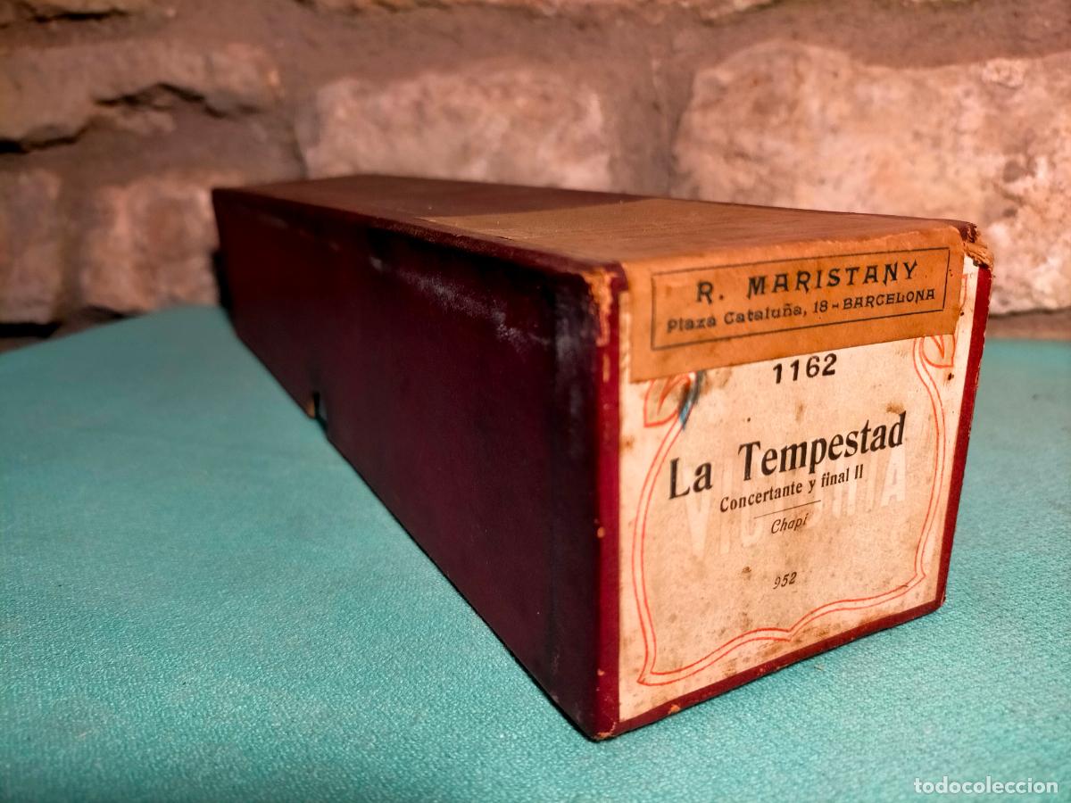 Instrumentos musicales: Rollo de pianola antiguo con caja La Tempestad Chapi 1162 - Foto 1