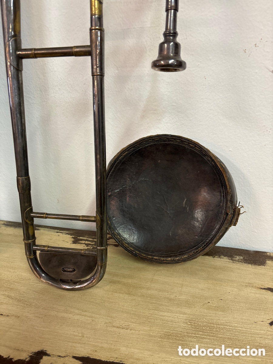 Instrumentos musicales: Tromb&oacute;n de varas. Con su funda de cuero. - Foto 5