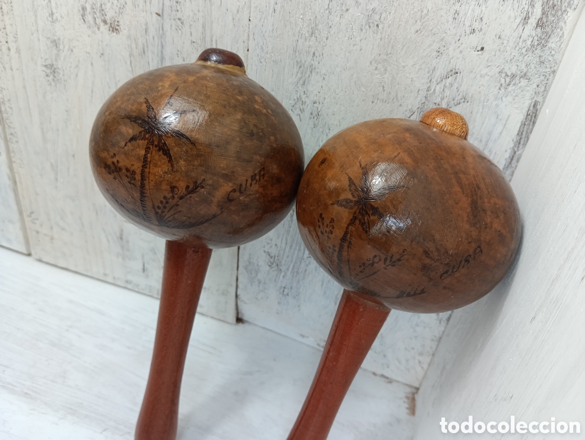 Instrumentos musicales: MARACAS ARTESANALES CUBA. - Foto 8