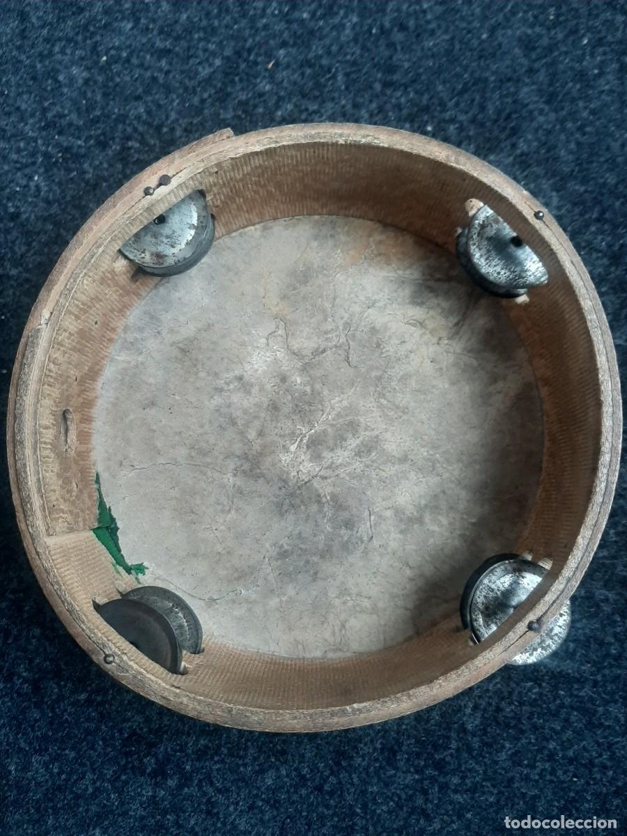 Instrumentos musicales: Pandereta antigua piel - Foto 2