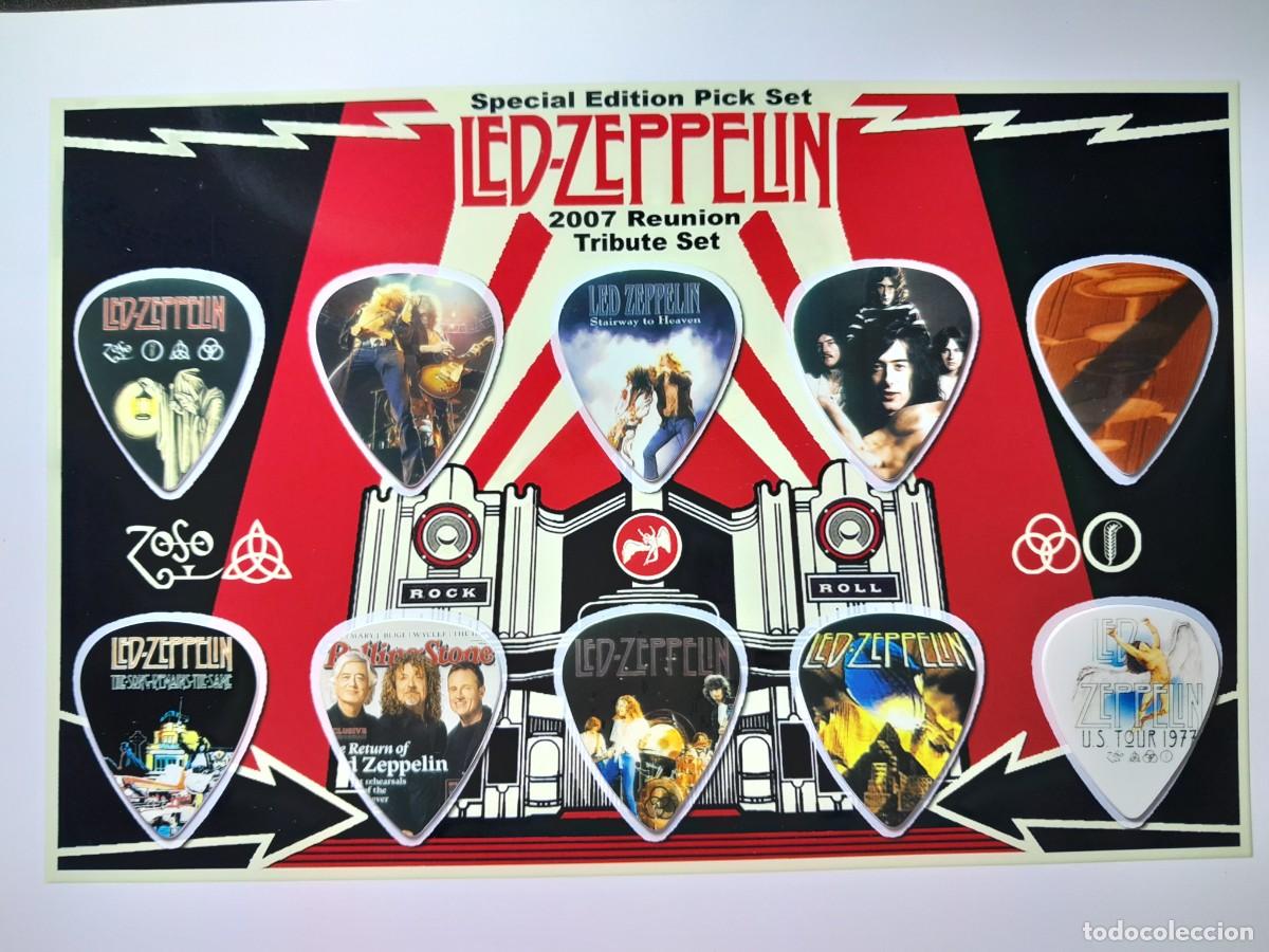 Instrumentos musicales: LED ZEPPELIN. COLECCI&Oacute;N DE 10 P&Uacute;AS DE GUITARRA. - Foto 1