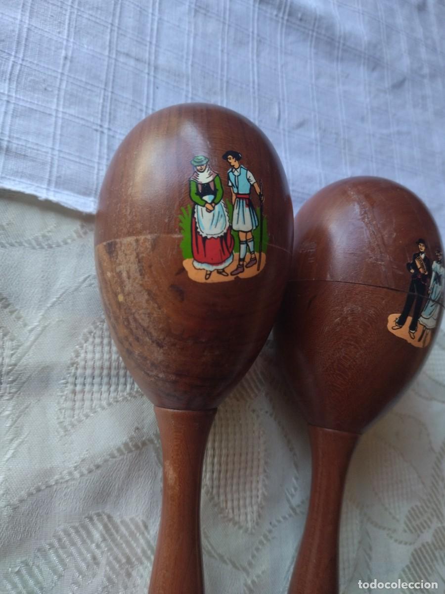 Instrumentos musicales: MARACAS ANTIGUAS TRADICIONALES EN MADERA - Foto 3