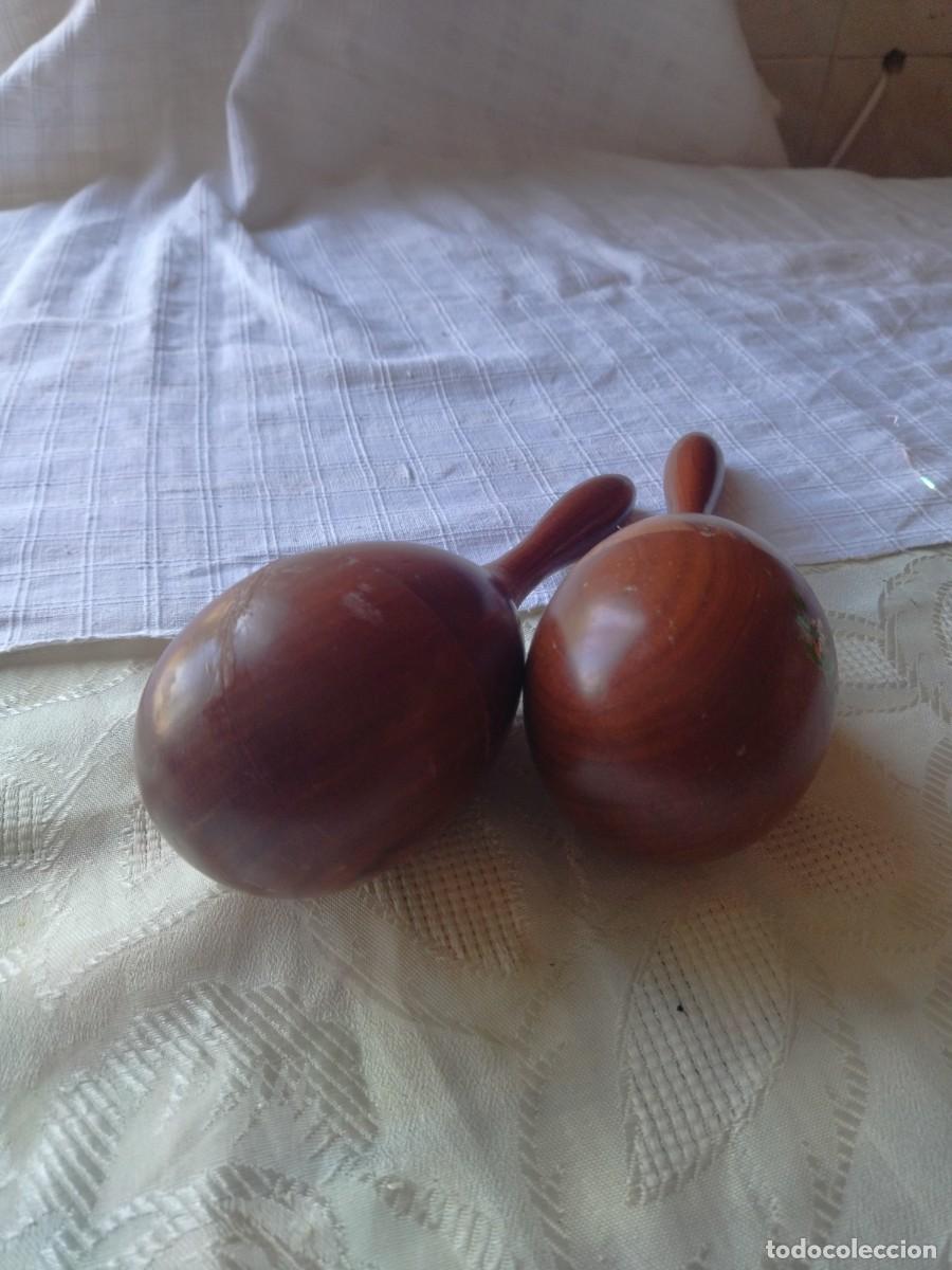 Instrumentos musicales: MARACAS ANTIGUAS TRADICIONALES EN MADERA - Foto 8
