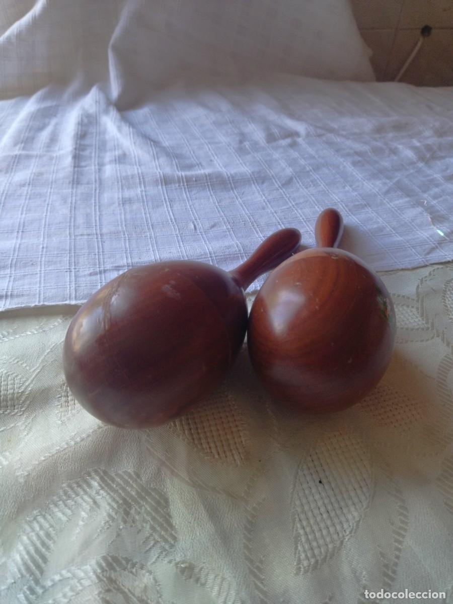 Instrumentos musicales: MARACAS ANTIGUAS TRADICIONALES EN MADERA - Foto 9