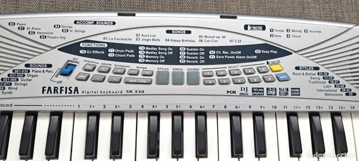 Instrumentos musicales: TECLADO DIGITAL FARFISA SK 330. FUNCIONANDO PERFECTAMENTE. - Foto 3