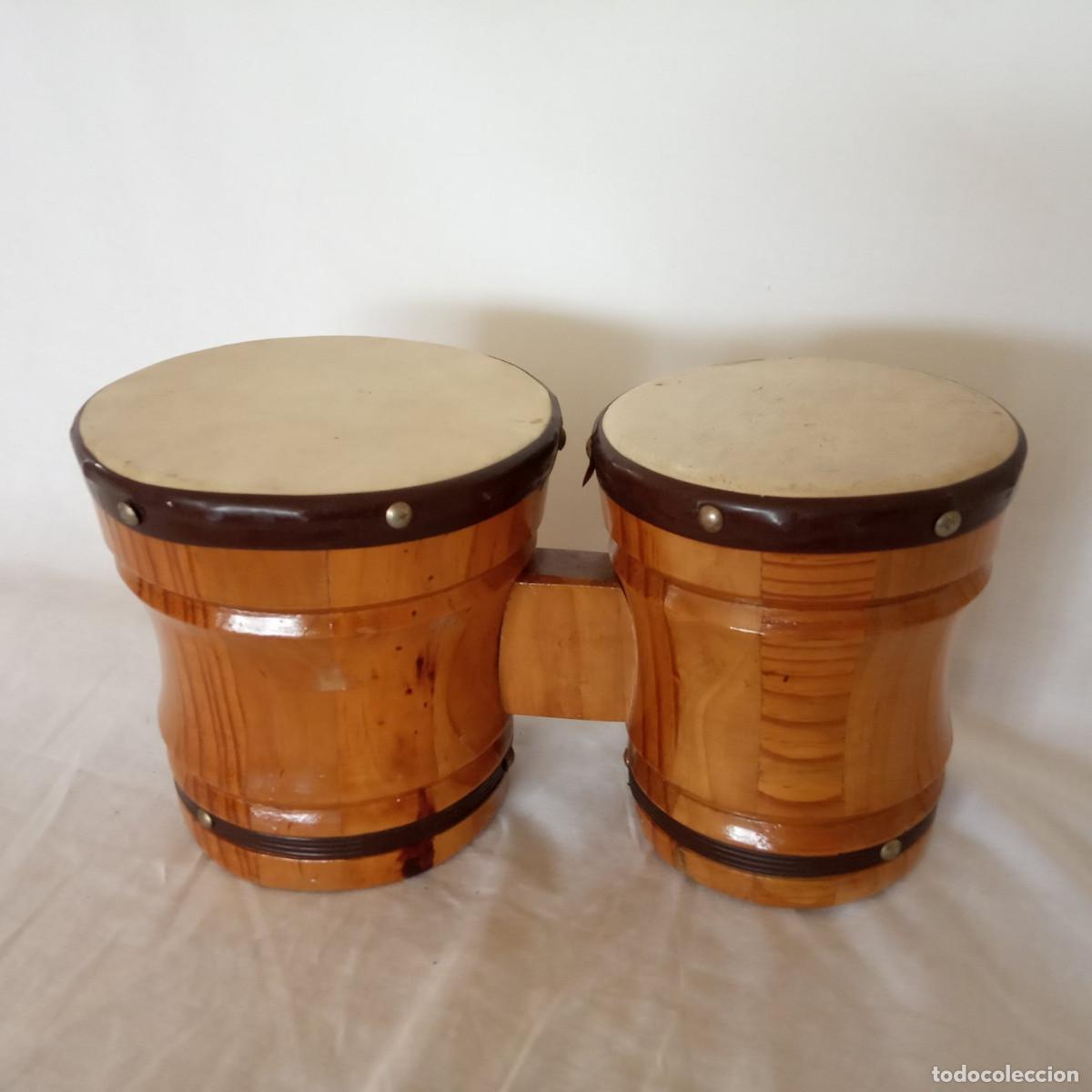 Instrumentos musicales: Bong&oacute; de los a&ntilde;os 70 de madera - Foto 1