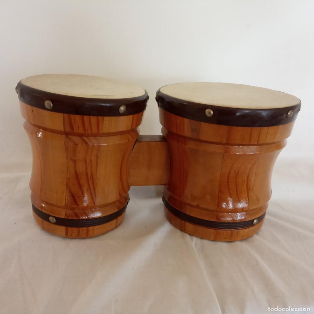 Instrumentos musicales: Bong&oacute; de los a&ntilde;os 70 de madera - Foto 3