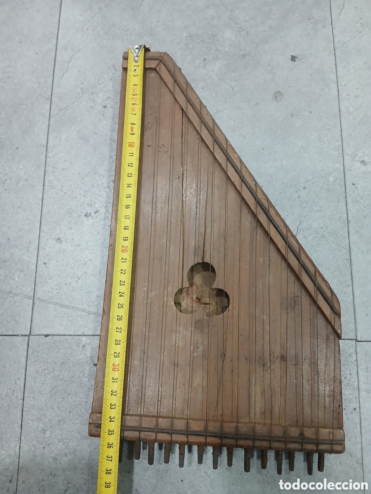 Instrumentos musicales: Antigua citara de madera. (L125) - Foto 2