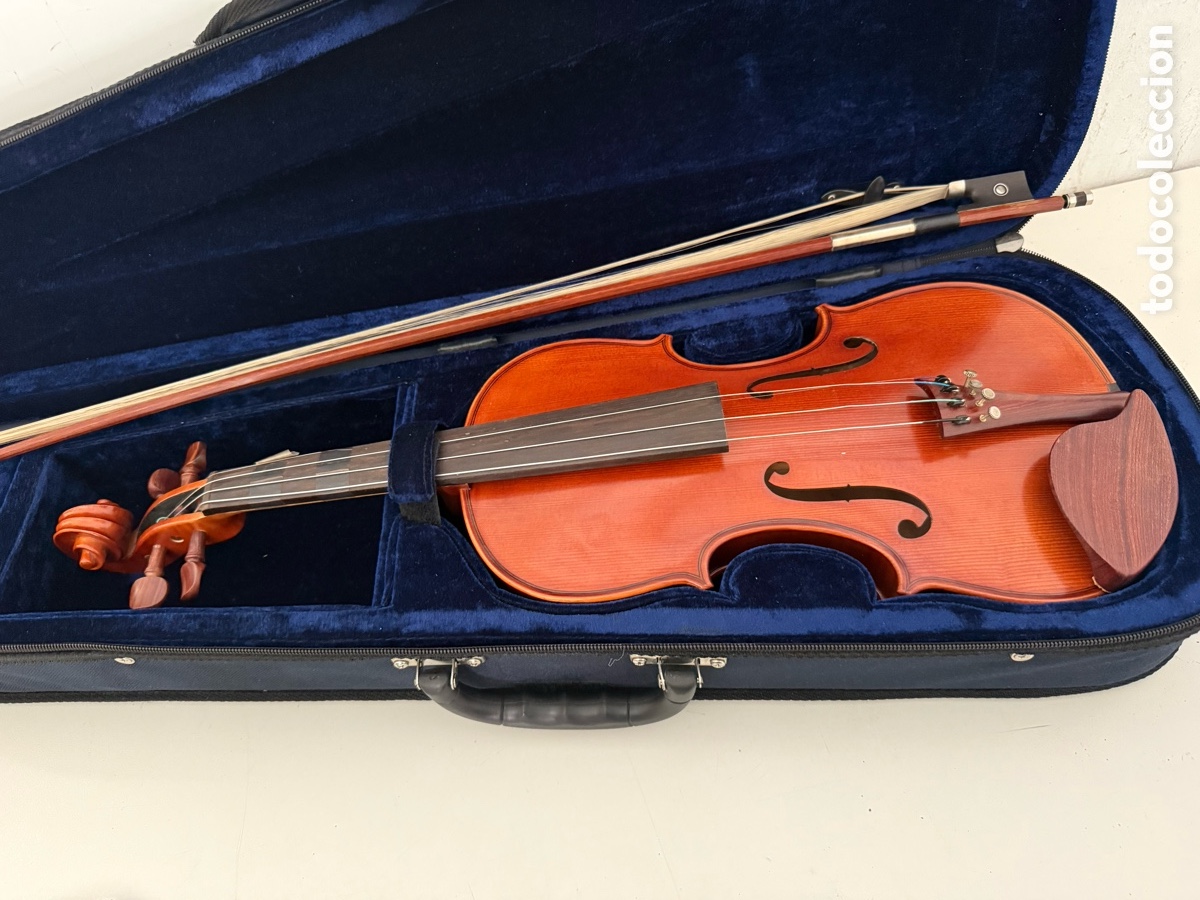 Instrumentos musicales: Viol&iacute;n antiguo de madera con estuche - Foto 1