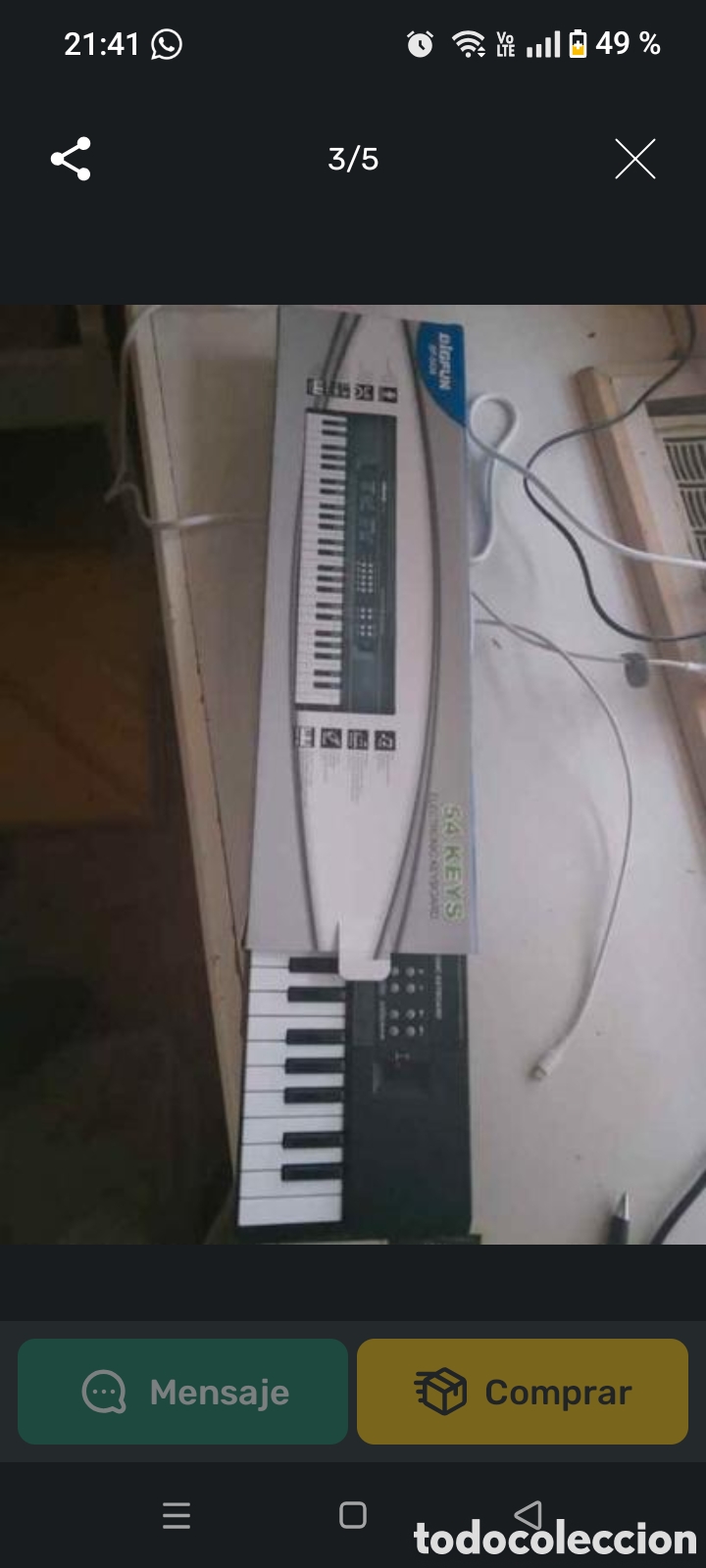 Instrumentos musicales: Piano electr&oacute;nico+micr&ograve;fono( Keyboard54keys) - Foto 4