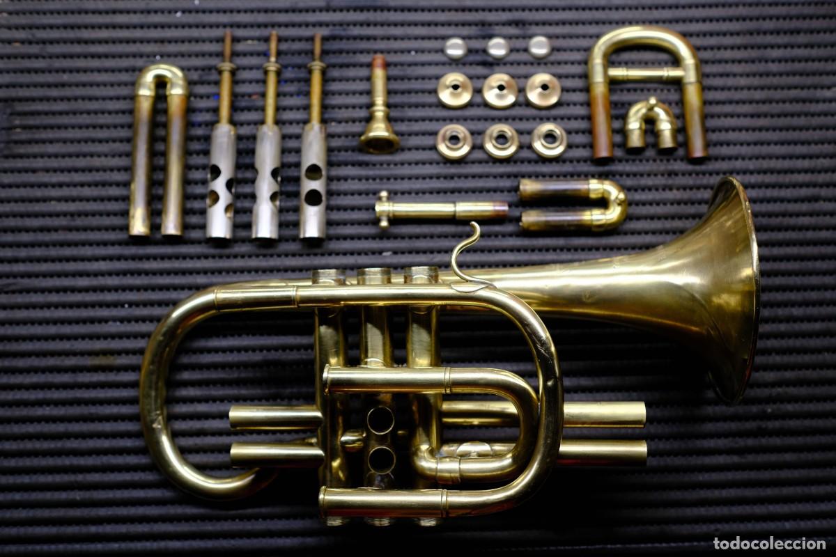 Instrumentos musicales: Corneta Couesnon Paris 1900 - Foto 4
