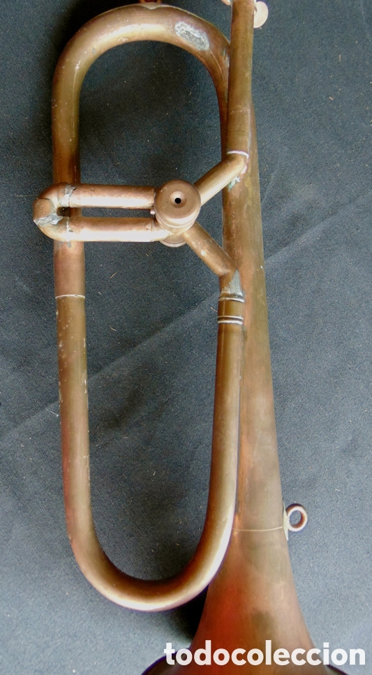 Instrumentos musicales: Trompeta Antigua de Lat&oacute;n - Foto 3