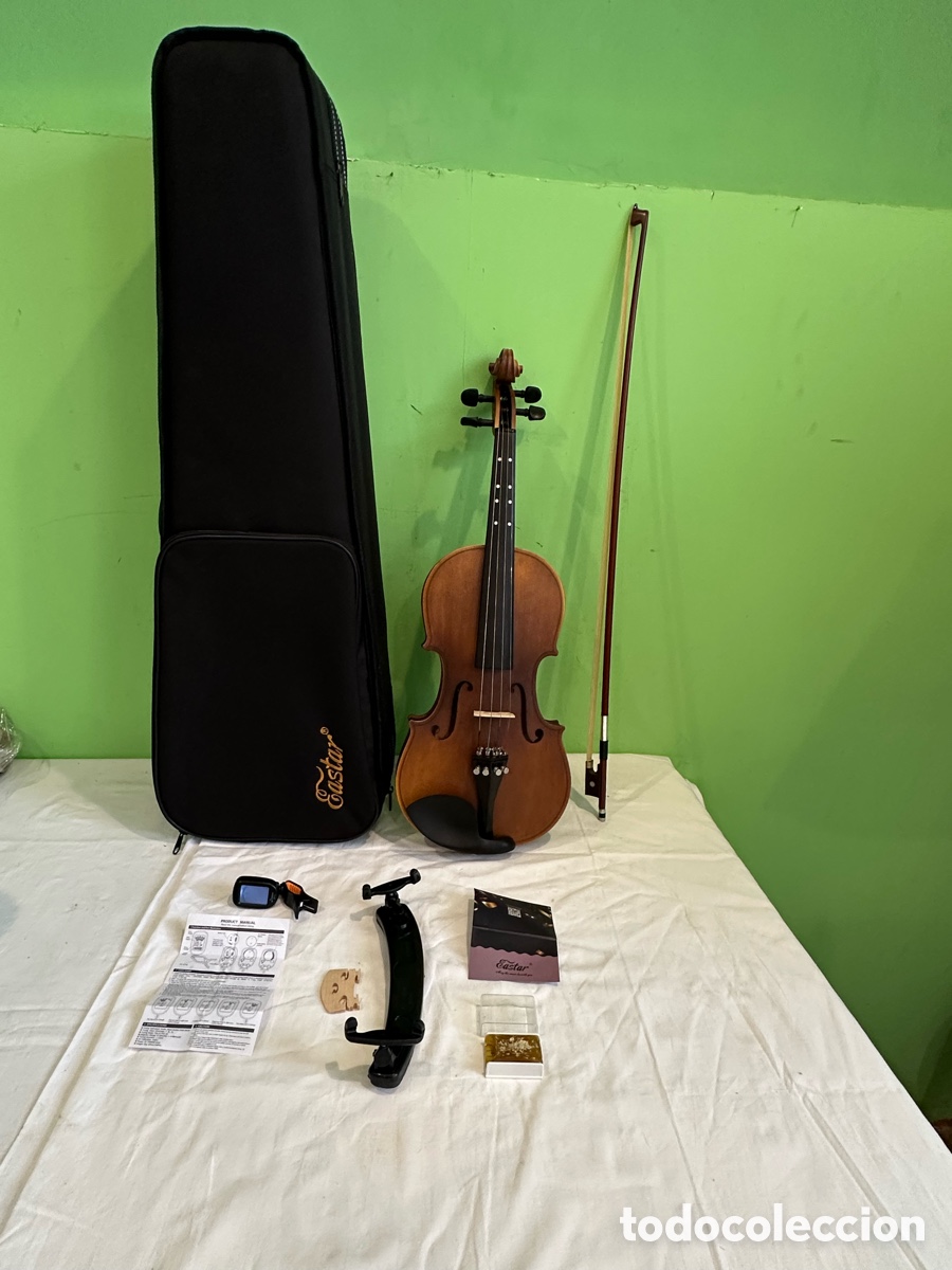 Instrumentos musicales: Viol&iacute;n Eastar completo con funda arco afinador soporte resina y accesorios