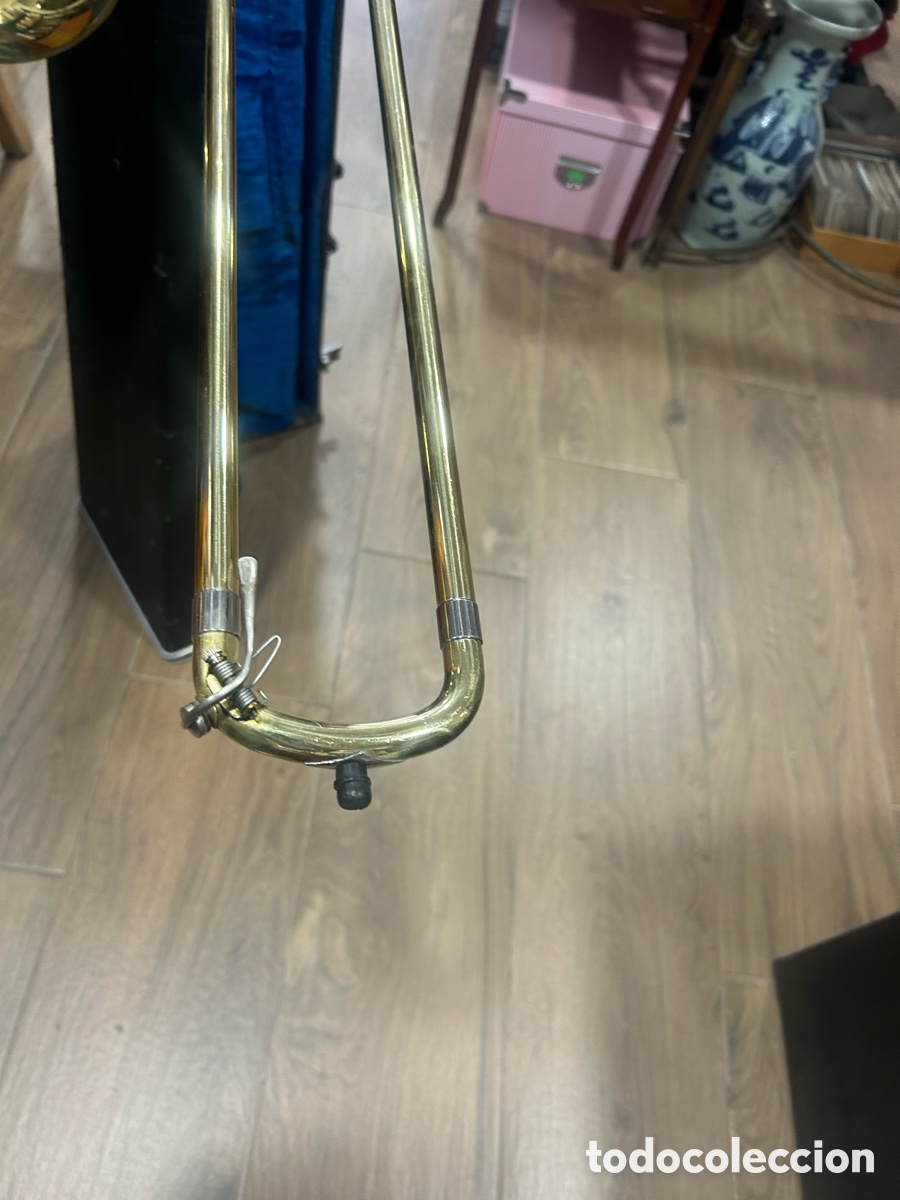 Instrumentos musicales: Antiguo tromb&oacute;n marca SWALLOW - Foto 5