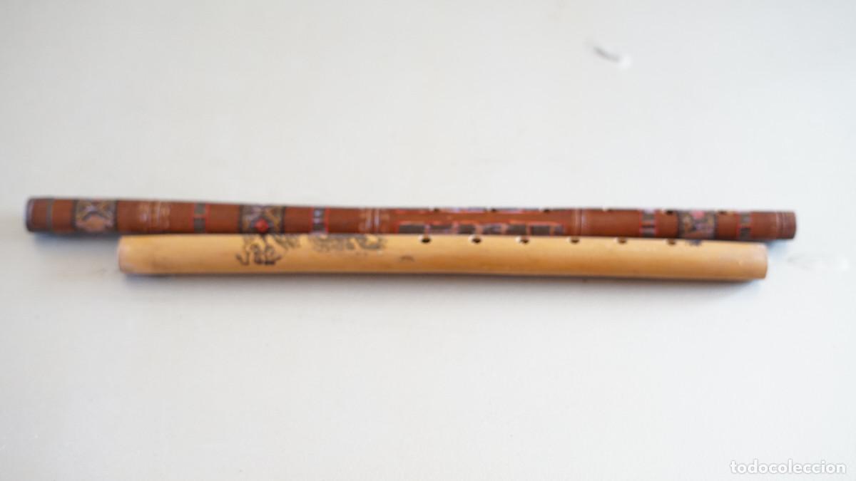 Instrumentos musicales: Lote 2 flautas artesanales