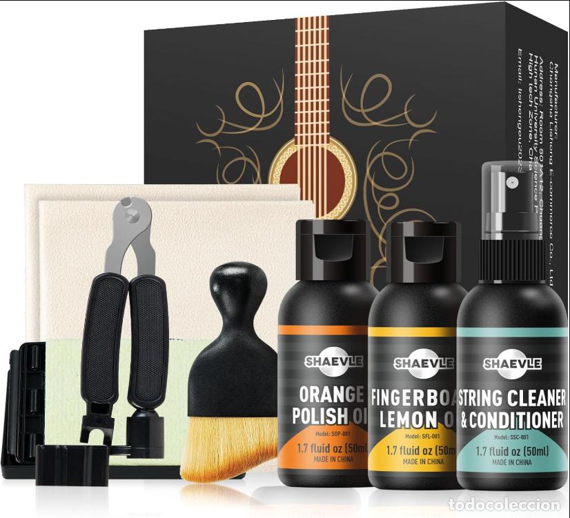 Instrumentos musicales: Kit de limpieza para guitarra ac&uacute;stica y el&eacute;ctrica: aceite de naranja, aceite de lim&oacute;n OFERTA