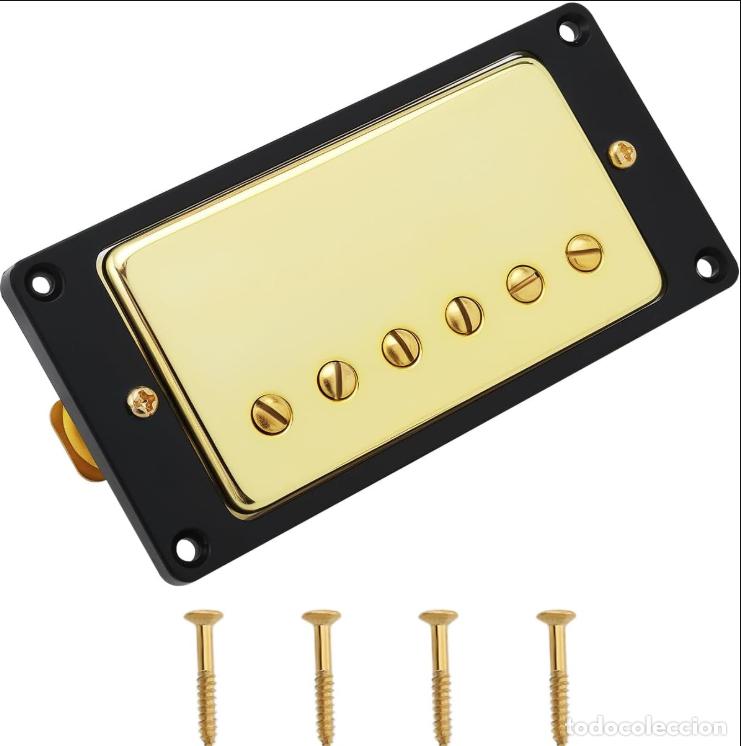 Instrumentos musicales: Pastilla Humbucker de Doble Bobina para Guitarra El&eacute;ctrica de M&aacute;stil de 50 Mm Color Dorado