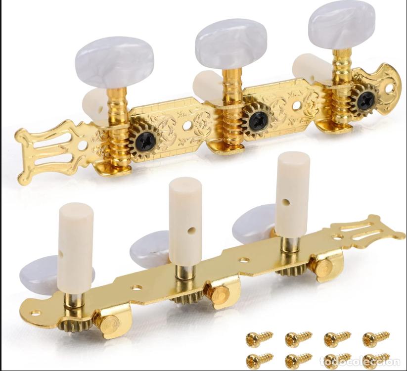 Instrumentos musicales: 2 Piezas Clavijas de Afinaci&oacute;n Guitarra Cl&aacute;sica, Clavijas Mec&aacute;nicas Guitarra, doradas Afinado