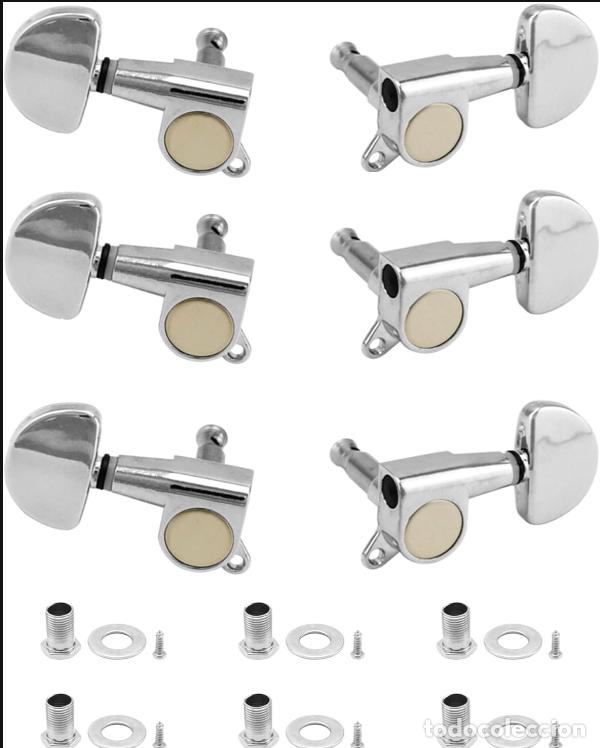 Instrumentos musicales: 6 Piezas 3L3R clavijero guitarra, Clavijas Afinaci&oacute;n de Guitarra, cabezas de m&aacute;quina de guitarra