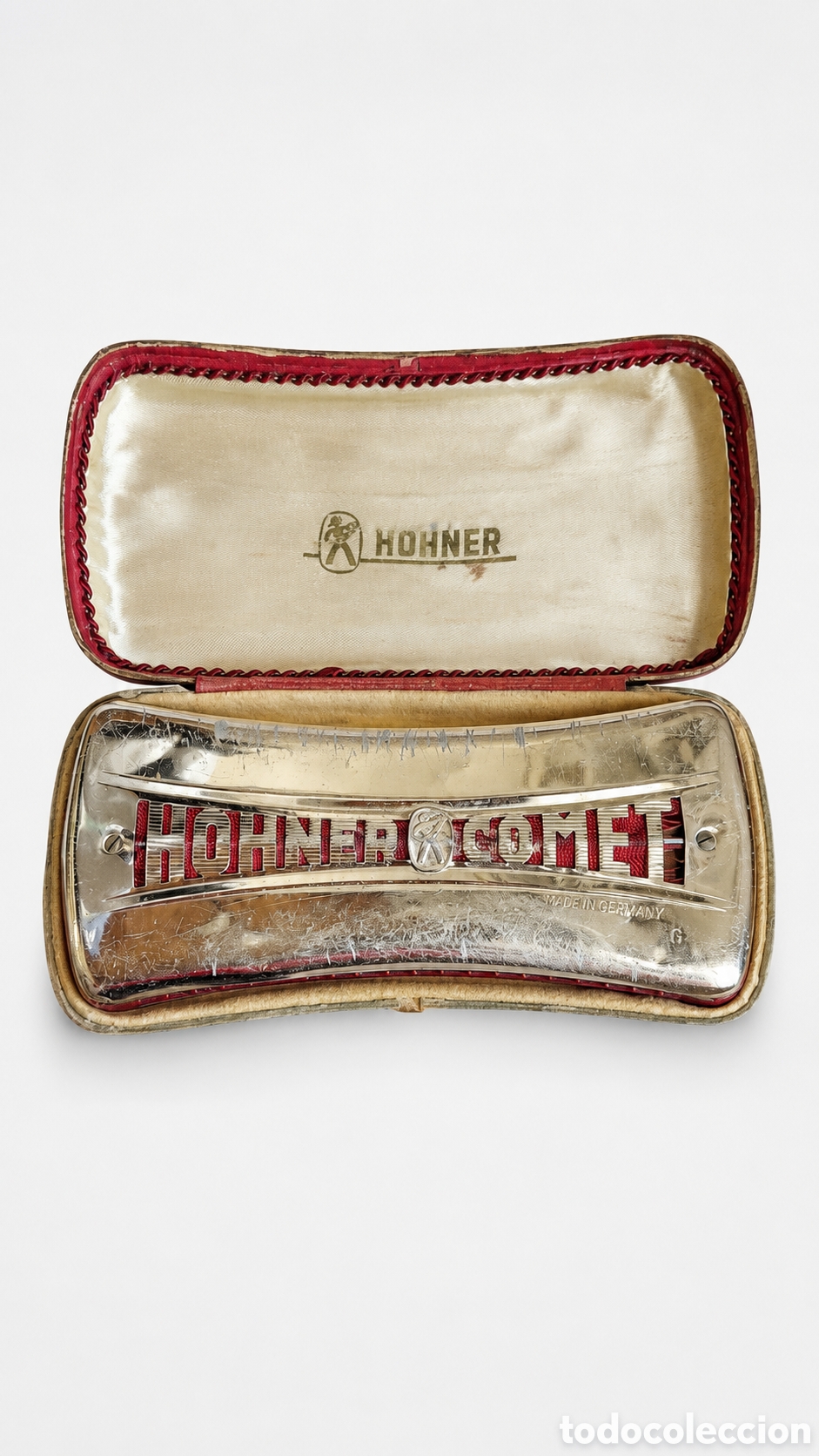 Instrumentos musicales: Arm&oacute;nica vintage Hohner Comet doble C/G Made in Germany con estuche original