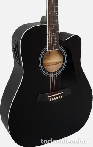 Instrumentos musicales: TENDENCIA: GUITARRA WESTERN NEGRA MATE CON ELECTR&Oacute;NICA ACTIVA EQ CUTAWAY AC&Uacute;STICA