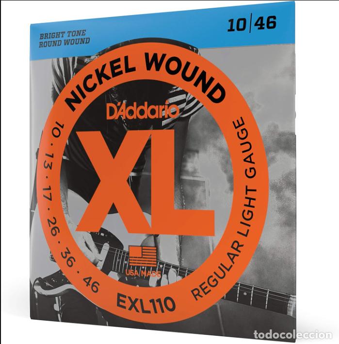 Instrumentos musicales: D'Addario EXL110 Cuerdas de Guitarra El&eacute;ctrica Entorchadas en N&iacute;quel, Regular Light REBAJADAS
