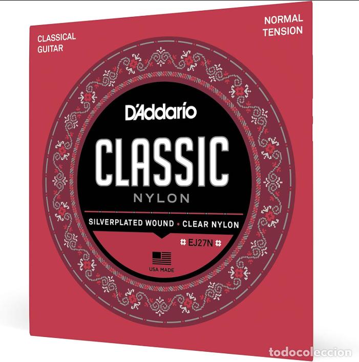 Instrumentos musicales: Cuerdas de nylon para guitarra cl&aacute;sica D'Addario Student, EJ27N, tensi&oacute;n normal, juego de 6 cuerdas