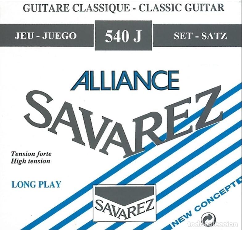 Instrumentos musicales: Savarez - Cuerdas para Guitarra Cl&aacute;sica Alliance HT Classic 540J Juego Tensi&oacute;n Alta, Azul